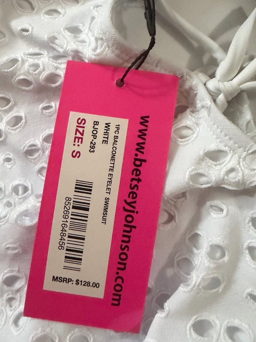 Betsey Johnson one piece Eyelet cut out Swimsuit size S new - Picture 3 of 3